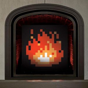8-Bit Fireplace Art