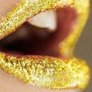 Gold Glitter Lips