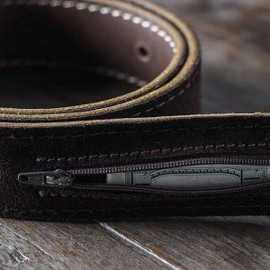 Hidden Pocket Leather Belt