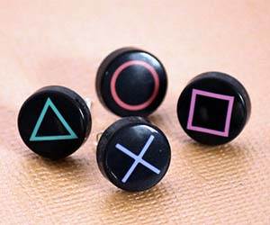 Playstation Button Earrings