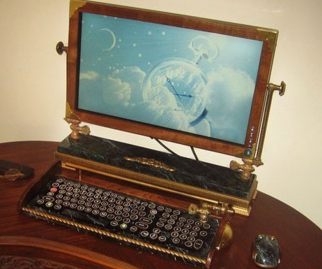 Steampunk Monitor and Keyboard