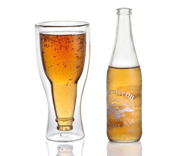 Upside Down Beer Bottle Glass