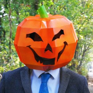 DIY Cardboard Pumpkin Mask