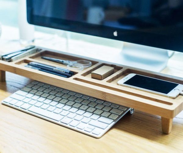 Desktop Wooden Keyboard Rack