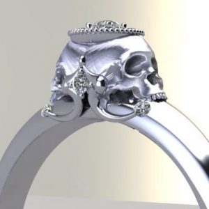 Diamond Skull Engagement Rings