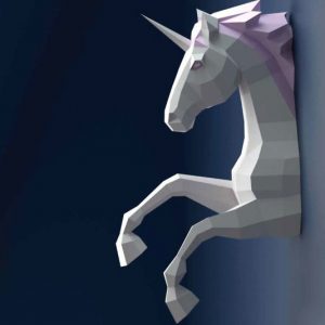 DIY Wall Mounted 3D Unicorn Papercraft