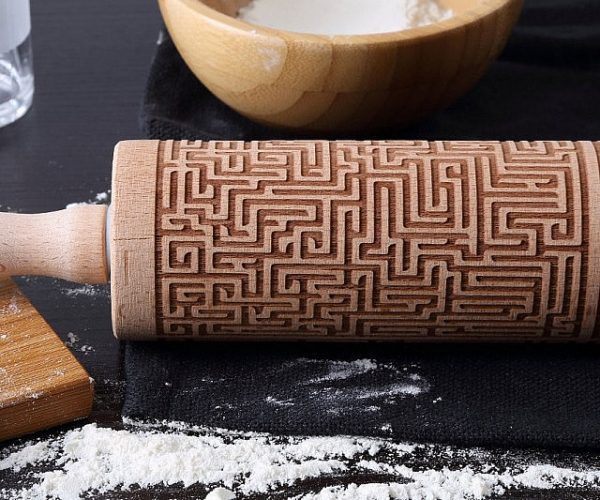 Engraved Maze Rolling Pin