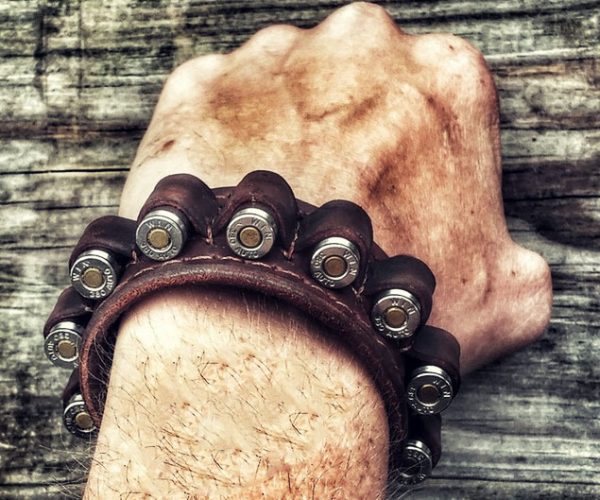 Leather Ammo Bandolier Bracelet
