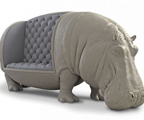 Life Size Hippopotamus Sofa