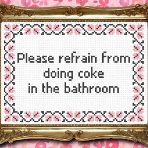 No Cocaine In The Bathroom Stitch