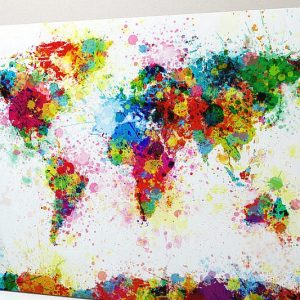 Paint Splatter Map Of The World