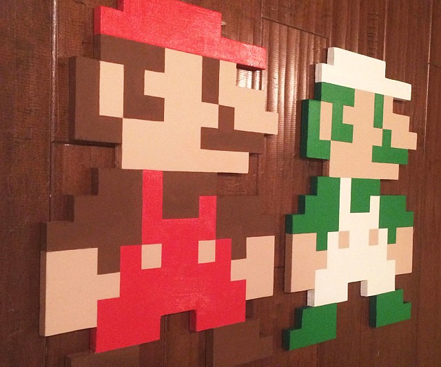 Super Mario Bros 8Bit Wall Art INTERWEBS