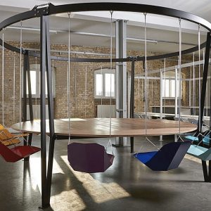 Swinging Chairs Round Table