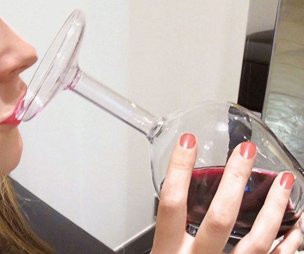 Upside Down Wine Glass