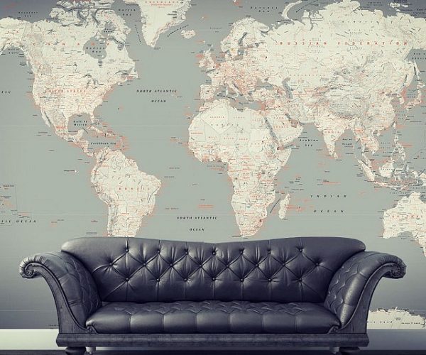 World Map Mural