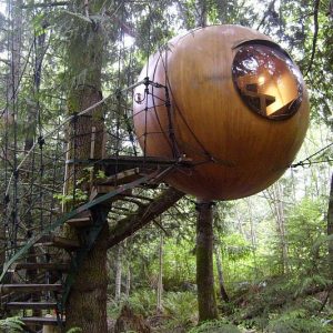 Suspended Spherical Treehouse