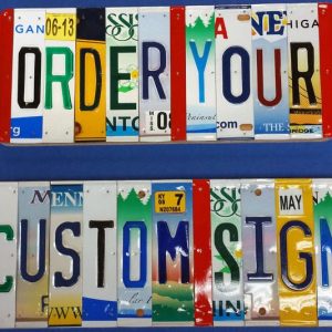 Custom License Plate Sign