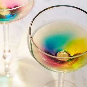 Rainbow Coupe Cocktail Glasses