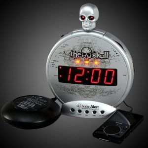 The Skull Ultra Loud Alarm Clock with Bed Shaker