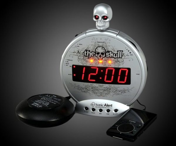 The Skull Ultra Loud Alarm Clock with Bed Shaker