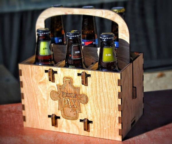 PuzzlePax Collapsible Wood 6-Pack Carriers