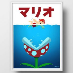 Mario Jaws Parody Poster