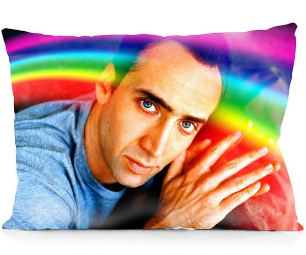 Nicolas Cage Rainbow Pillow