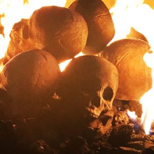 Fire Pit Ceramic Skulls