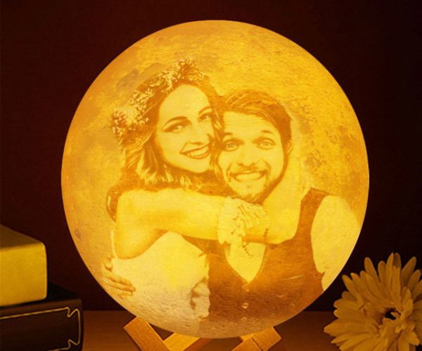 Personalized Photo 3D Printed Moon Lamp