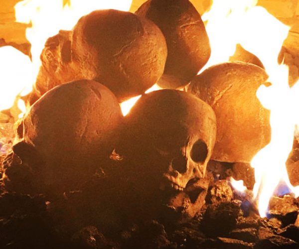 Fire Pit Ceramic Skulls
