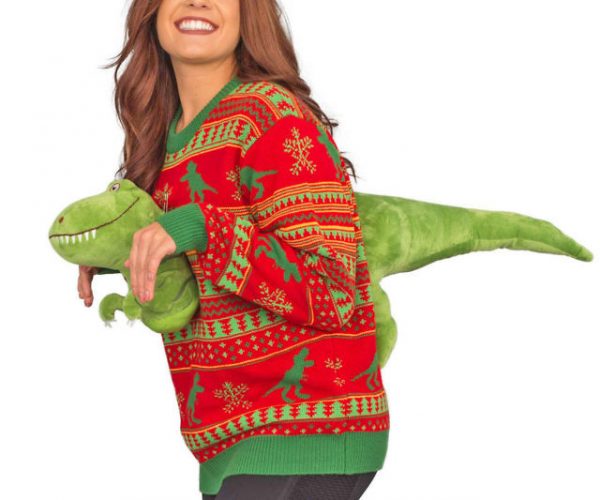 3D T-Rex Ugly Christmas Sweater